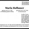Hofbauer Maria 1905-1996 Todesanzeige